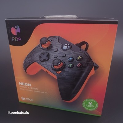 PDP Neon Atomic Carbon Wired Controller for XBOX Series X-S ONE App Enabled New
