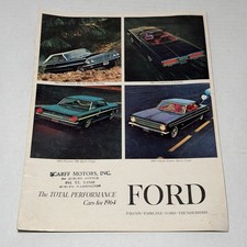 Vintage Orig.1964 Ford Sales Brochure Galaxy 500 Thunderbird Fairlane Falcon Vintage Orig.1964 Ford Sales Brochure Galaxy 500 Thunderbird Fairlane Falcon