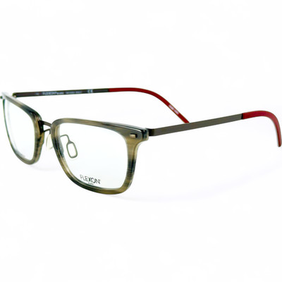 Flexon B2021 Mens Plastic Eyeglass Frame 021 Grey Horn 54-20 w Flexible Titanium