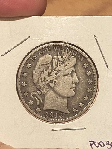 1913 S Barber Head Silver Half Dollar 90% Silver Great Condition!