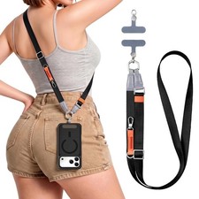 Phone Lanyard Crossbody, Adjustable Ergonomic Shoulder Phone Strap