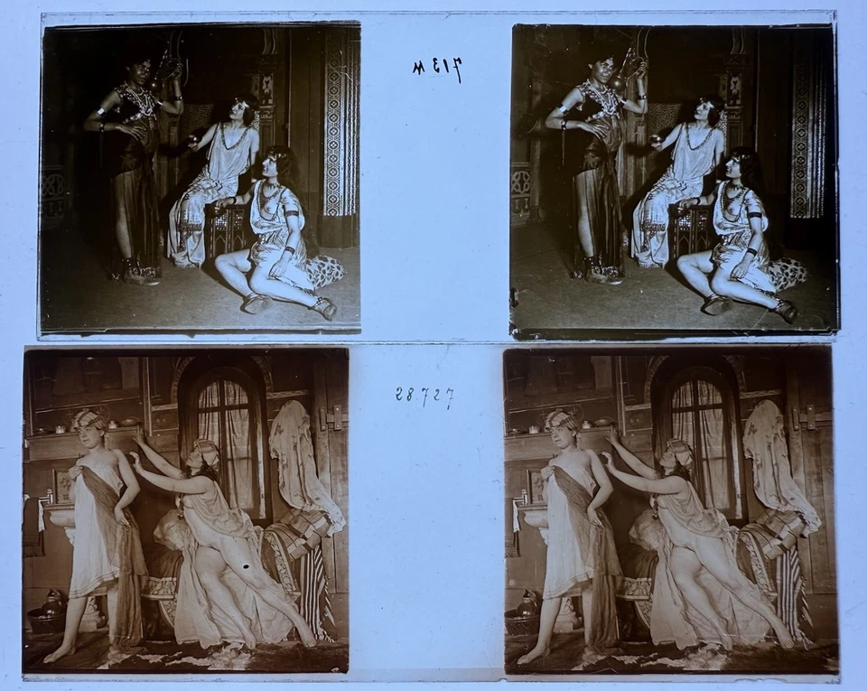ATRIUM RICHARD FEMMES NUS ARTISTIQUES 2 PLAQUES STEREOSCOPIQUES 45x107 VERRE - Photo 1/1