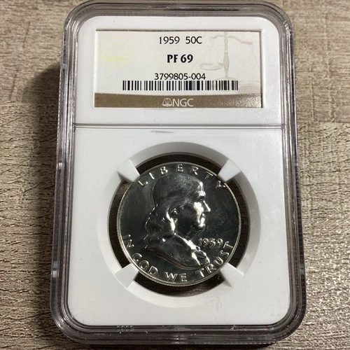 1959 Franklin Half Dollar 50c Proof Graded by NGC PF 69