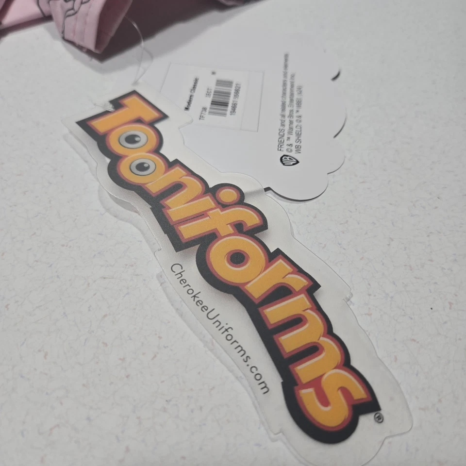 Friends Cherokee Scrubs Medium Warner Bros Tooniforms V Neck Top TF738 IECT NWT - Image 4 of 4