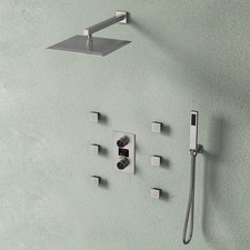 EVERSTEIN WALL MOUNTED SHOWER FAUCET LCD RAIN SHOWER SYSTEM - BRUSHED NICKEL