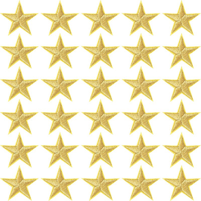 30 Pcs Gold Star Iron on Patch, 1 Inch Sew on Star Embroidered Patches, Iron ...