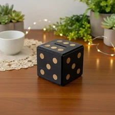 Enigma Dice Cube Secret Puzzle Box Money Trick Box - Black Color