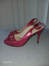 Stuart Weitzman patent leather slingback peep...