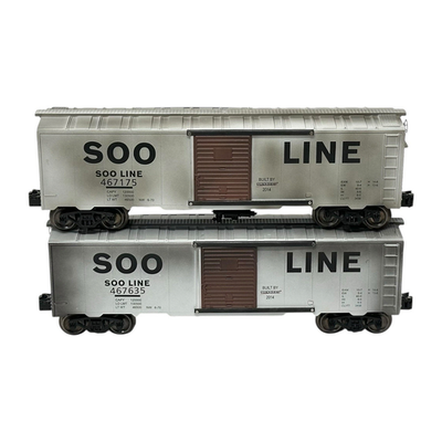 #ad MENARDS GOLD LINE O GAUGE SOO LINE BOX CARS LOT OF 2 $49.77