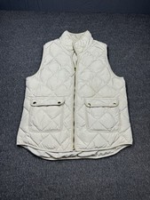 Woolrich Womens Vest Large Beige Quilted Puffer Zip Pockets Out Door