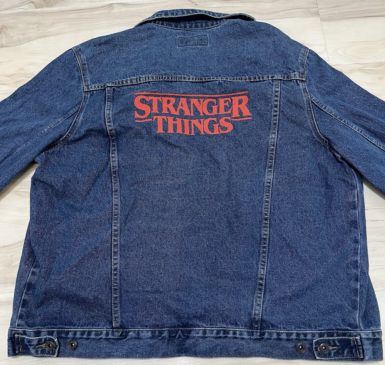 AUTHENTIC Netflix Employee Exclusive STRANGER THINGS Denim Jacket XL Embroidered