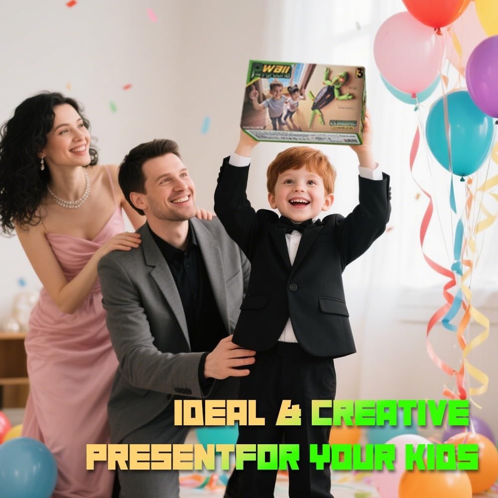 Wall Climbing Chameleon RC Toy with LED Lights, 2.4GHz Remote Control, Kids Gift