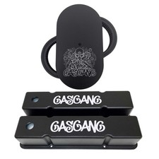 Custom Order - 15 Oval Black Air Cleaner - Tall Sbc Black Valve Covers - Ansen