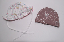 2 GIRLS KISSY KISSY PIMA COTTON  L'OVED BABY HATS CAP SIZE 0-3 MONTHS BIN GAC