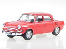 Skoda 1000 MB red diecast modelcar in showcase Atlas 1:43