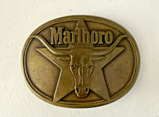 1987 Marlboro, Philip Morris Longhorn Bull Solid Brass Belt Buckle