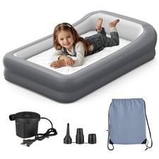 Inflatable Toddler Travel Bed, Portable Kids Air Mattress with Soft Bed Sheet...