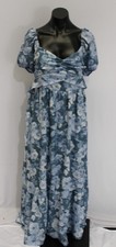 Altar'd State Women's Clarey Floral Patterned Maxi Dress JT8 Blue Large NWT