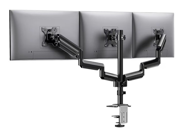 HUANUO Triple Monitor Mount for 13-27 inch Computer Screens,