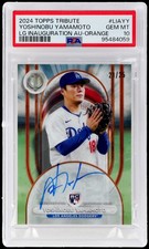 2024 Topps Tribute League Inauguration Autograph Yoshinobu Yamamoto PSA 10 21/25