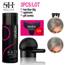 Keratin Hair Building Fibers Powders Spray Applicator Hair Loss Instant Regrowth