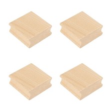 50x50mm Wooden Stamp Block, 4 Pcs Blank Rubber Stamp Mounts, Wood Color
