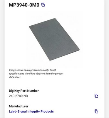 Laird Technologies  Ferrite Plate 100mm X 56mm X 1.1mm ( 2pcs ) NEW