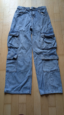 Hellblaue C&A wide jeans mit Taschen an den Seiten für Mädchen, Größe 152