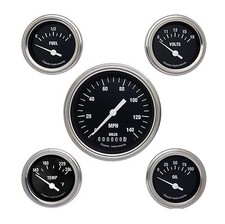Classic Instruments Hot Rod Series 5 Guage Set Black Hr54slf