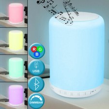 RGB LED Tisch Beleuchtung Touch Lautsprecher Radio Leuchte Bluetooth AUX-In Akku