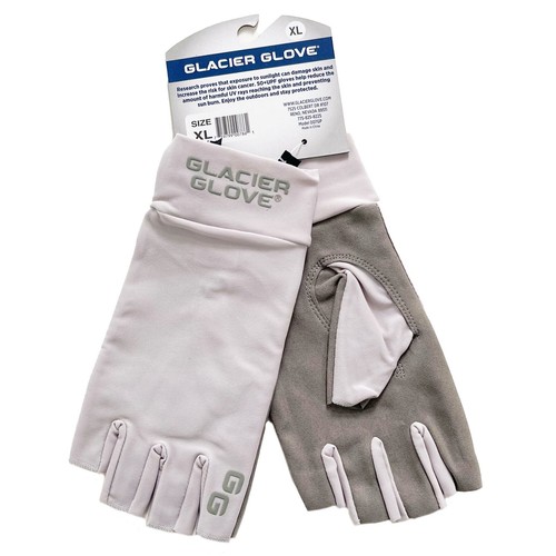 NEW Glacier Glove Ascension Bay Fingerless Sun Gloves - Light Gray Size X-LARGE - Picture 3 of 10