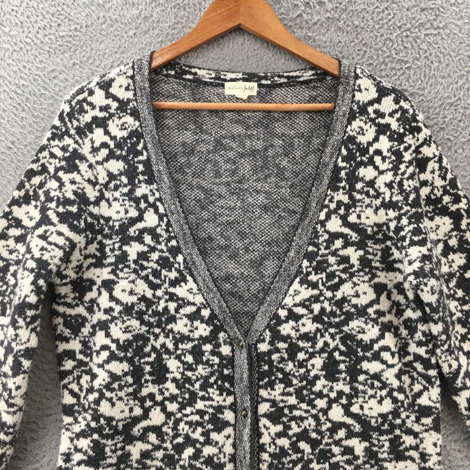 Maison Jules Cardigan Sweater Womens Large Grey Knitted V-Neck Button Up Casual - Image 2 of 4
