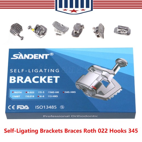 Dental Orthodontic Self-Ligating Brackets & Buccal Tube Mini Roth 022 345Hooks - Picture 7 of 36