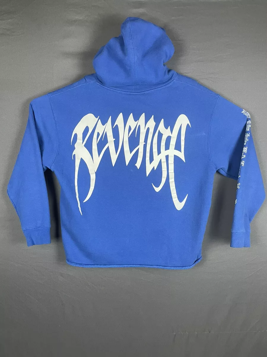 Size Large Juice Wrld X Revenge Photo Hoodie Blue Pre-Owned 8/10 Condition