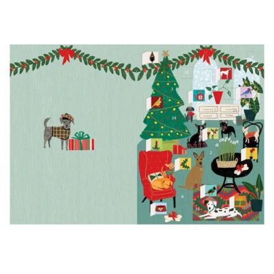 Kaminhund Adventskalender Karte mit ca. 170x120mm Roger la Borde