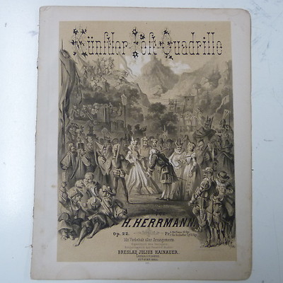 salon piano KUENSTLER FEST QUADRILLE h herrmann c.1865
