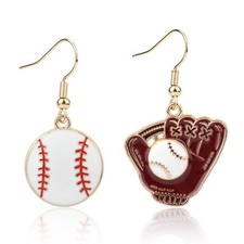 Baseball Earrings for Women, Ball Shape Dangle Earrings Sport Ball Dangle Ear...