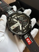 Diesel DZ7433 Mr. Daddy 2.0 Chronograph Black Nylon Silicone Men's Watch New