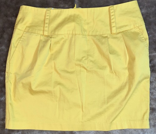 XXI Mini Skirt W Pockets Womens/Jrs Medium Yellow Back Zip