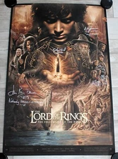 LORD OF THE RINGS FELLOWSHIP CAST SIGNED 24x36 KONTOU ART PRINT POSTER BNG JSA