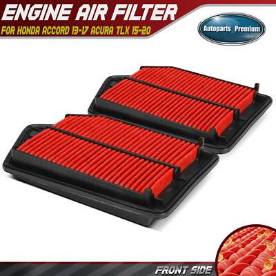 2Pcs High Performance Engine Air Filter for Honda Accord 13-17 Acura TLX 15-20