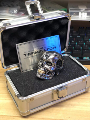 Terminator T2 T800 ENDOSKELETON 1/4 Skull Figure Model LED Eyes Head Carving