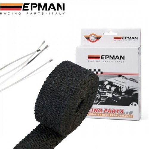 Exhaust Heat Wrap Black Fibreglass Shield Manifold Downpipe Exhaust Pip 10m Roll - Afbeelding 1 van 8