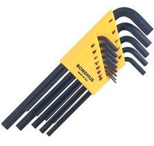 Image of Bondhus HLX13 13 Piece Long Hexagon Allen Key Set .050-3/8" AF 12137 Hex