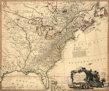 20" x 24" 1785 Map of The United States of North America