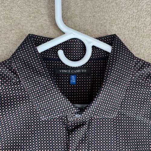 Vince Camuto Polka Dot Men's Size XL Black Cotton Long Sleeve Casual Shirt - Picture 15 of 20