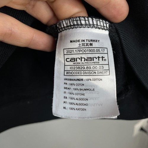 Carhartt WIP Womens Hooded Division Sweat Size S Black Cotton - Picture 6 of 6