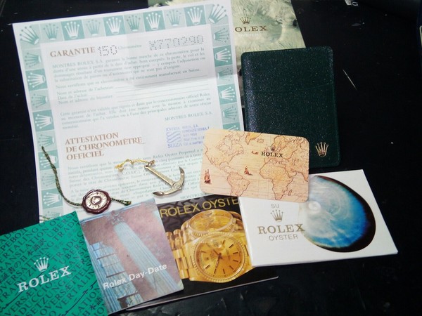 Garantía Rolex, Caja De Carton, Tarjetero De Piel, Ancla, Sello, Traductor...