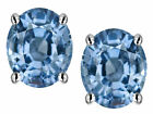 Earrings in Sterling Silver 1 ct. Aquamarine Oval Stud