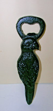 Cast Iron Bottle Opener Black Crow Parrot 6" Long Hand Held